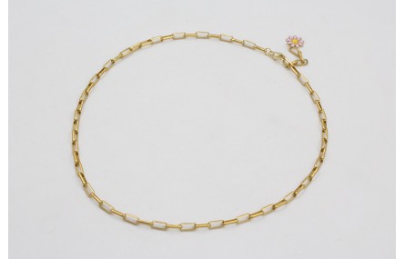 Collar acero inoxidable cadena de eslabón rectangu