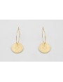 Pendientes ORO 18K-3 micras aro con chapas estriad