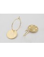 Pendientes ORO 18K-3 micras aro con chapas estriad