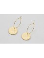 Pendientes ORO 18K-3 micras aro con chapas estriad