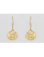Pendientes ORO 18K-3 micras aro con medalla cangre