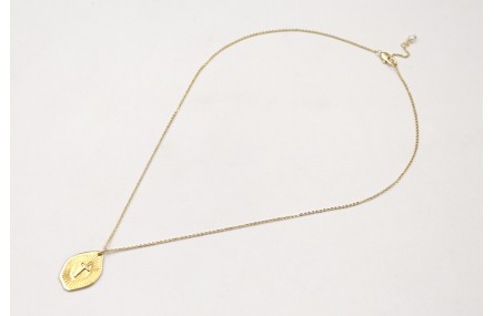 Collar ORO18k-3 micras cadena eslabón pequeño con 