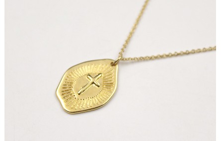 Collar ORO18k-3 micras cadena eslabón pequeño con 