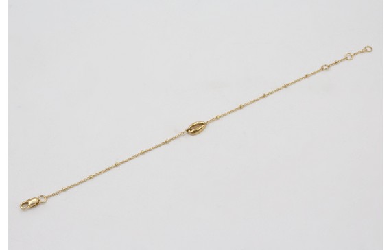 Pulsera ORO 18K-3 micras cadena micro bola y entre