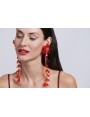 Pendientes extra largos flores de lesntejuelas ova