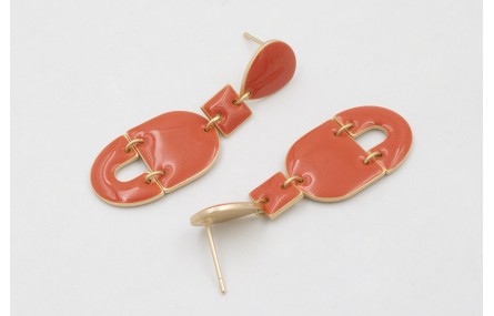 Pendientes de gota con cuadrado, semi ovalo,herrad