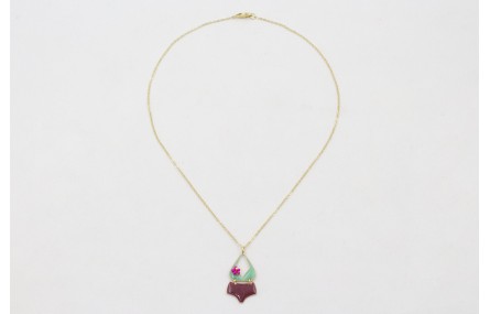 Collar cadena eslabón pequeño dorado mate con biki