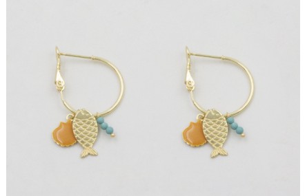 Pendientes aro con cierre de acero inoxidable con 