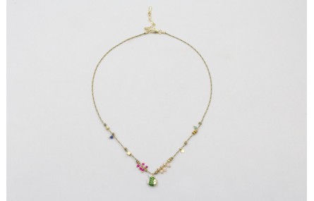 Collar hilo micro driza azul,amarillo,rojo y dorad