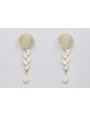 Pendientes acero inoxidable perno sol oro con colg