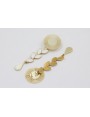 Pendientes acero inoxidable perno sol oro con colg