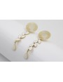 Pendientes acero inoxidable perno sol oro con colg