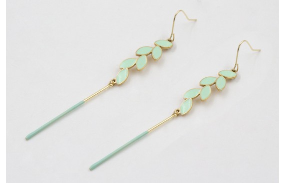 Pendientes acero inoxidable gancho rama pétalos es