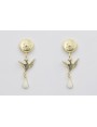 Pendientes acero inoxidable perno disco sol con pa