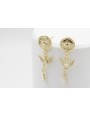 Pendientes acero inoxidable perno disco sol con pa