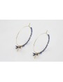 Pendientes acero inoxidable aro grande con libelul
