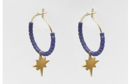 Pendientes acero inoxidable aro pequeño con miyuki