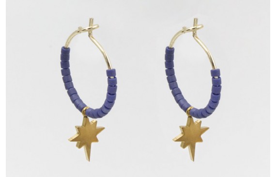 Pendientes acero inoxidable aro pequeño con miyuki