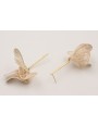 Pendientes perno pivote dorado mate con alas marip