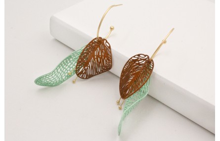 Pendientes aro con bolita dorado mate colgantes al