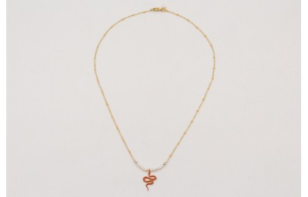 Collar cadena eslabón dorado mate y micro bola esm