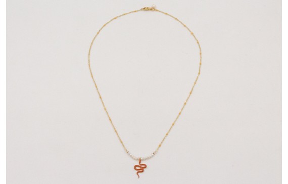 Collar cadena eslabón dorado mate y micro bola esm