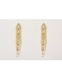 Pendientes triangular flecos dorado mate con tira 