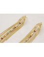 Pendientes triangular flecos dorado mate con tira 