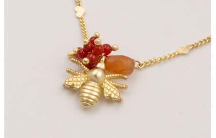 Collar cadena eslabón y corazones intercalados con