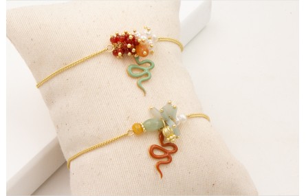 Pulsera cadena eslabón plano con centro de burruño