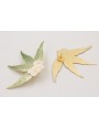 Pendientes ramillete 4 hojas planas esmaltadas ver