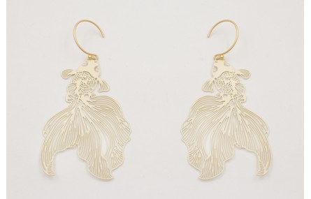 Pendientes  perno semi circular con peces tropical