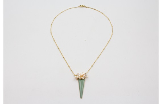 Collar cadena microbola dorada mate con burruño pe