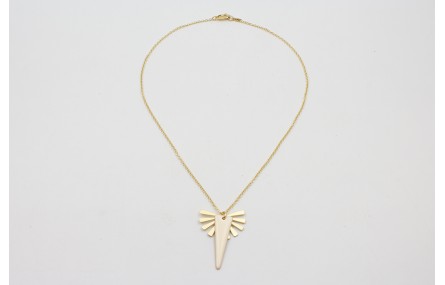 Collar cadena eslabón pequeño dorada mate con aban