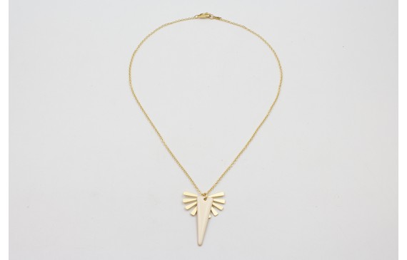 Collar cadena eslabón pequeño dorada mate con aban