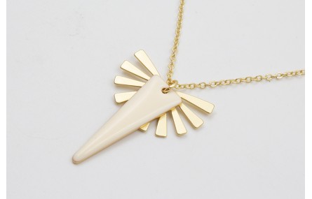 Collar cadena eslabón pequeño dorada mate con aban