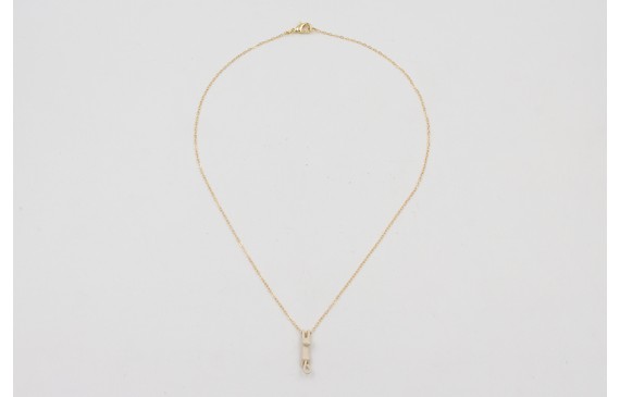 Solitario cadena eslabón pequeño dorado con GATO p