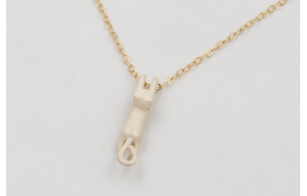 Solitario cadena eslabón pequeño dorado con GATO p