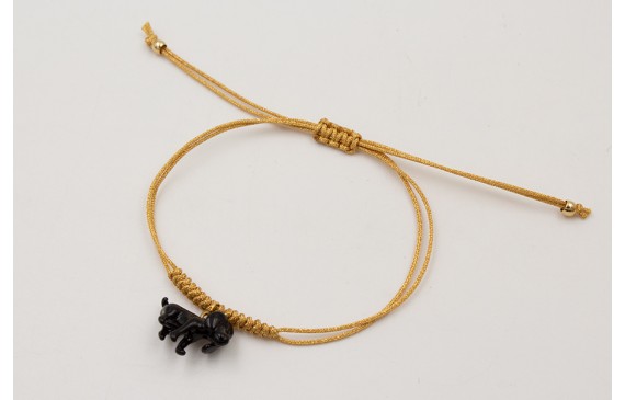 Pulsera nudo serpiente hilo dorado con perro COCKE