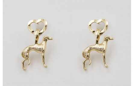 Pendientes perno corazón martilleado dorado con pe