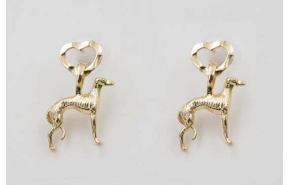 Pendientes perno corazón martilleado dorado con pe