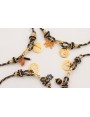 Pulsera driza negra,dorada,gris con nudo falso mac