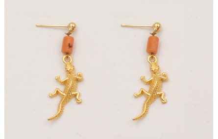 Pendientes  ORO-18K-3MICRAS perno bolita colgante 