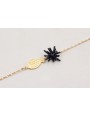 Pulsera cadena con pez dorado plano y estrella cor