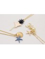 Collar cadena con concha dorada y estrella de mar 
