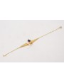 Pulsera malla rombo con manta raya beige,estrella 