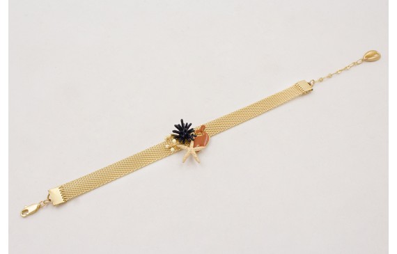 Pulsera malla estrella coral azul oscuro,ballena c