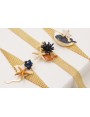 Pulsera malla estrella coral azul oscuro,ballena c