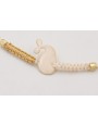 Pulsera nudo serpiente beige,nudo de macrame dorad