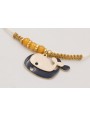 Pulsera macrame beige,nudo macrame dorado,ballena 